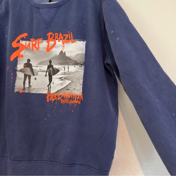 Polo Ralph Lauren Men's Vintage Surf Brazil Sweatshirt Blue Size Large NWT - Picture 10 of 15